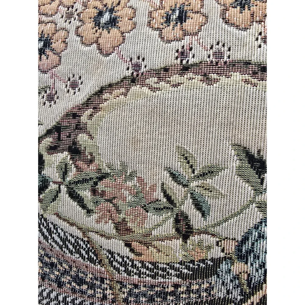 Tapestry Throw Pillows 12x12 Burgundy Good Peacock humming bird Floral Velvet